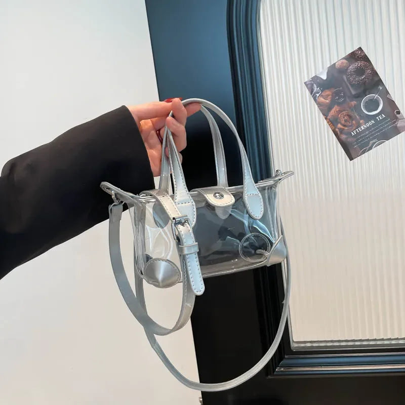 Clear PVC Hobo Crossbody Bag