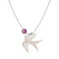 White Shell Swallow Pendant Necklace