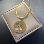 Tree Life Rhinestone Pendant Necklace