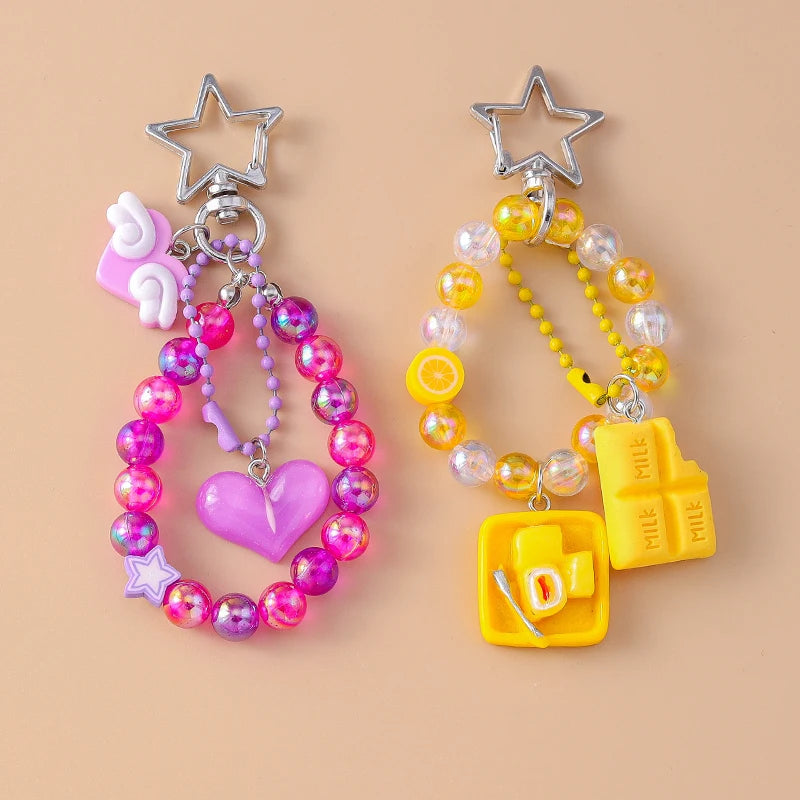 Handmade Beaded Bracelet Keychain