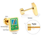 Acrylic Heart Animal Earrings