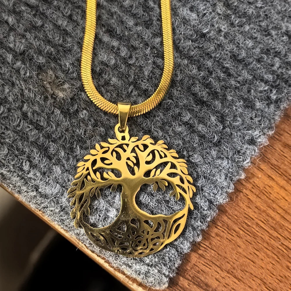 Tree Life Rhinestone Pendant Necklace