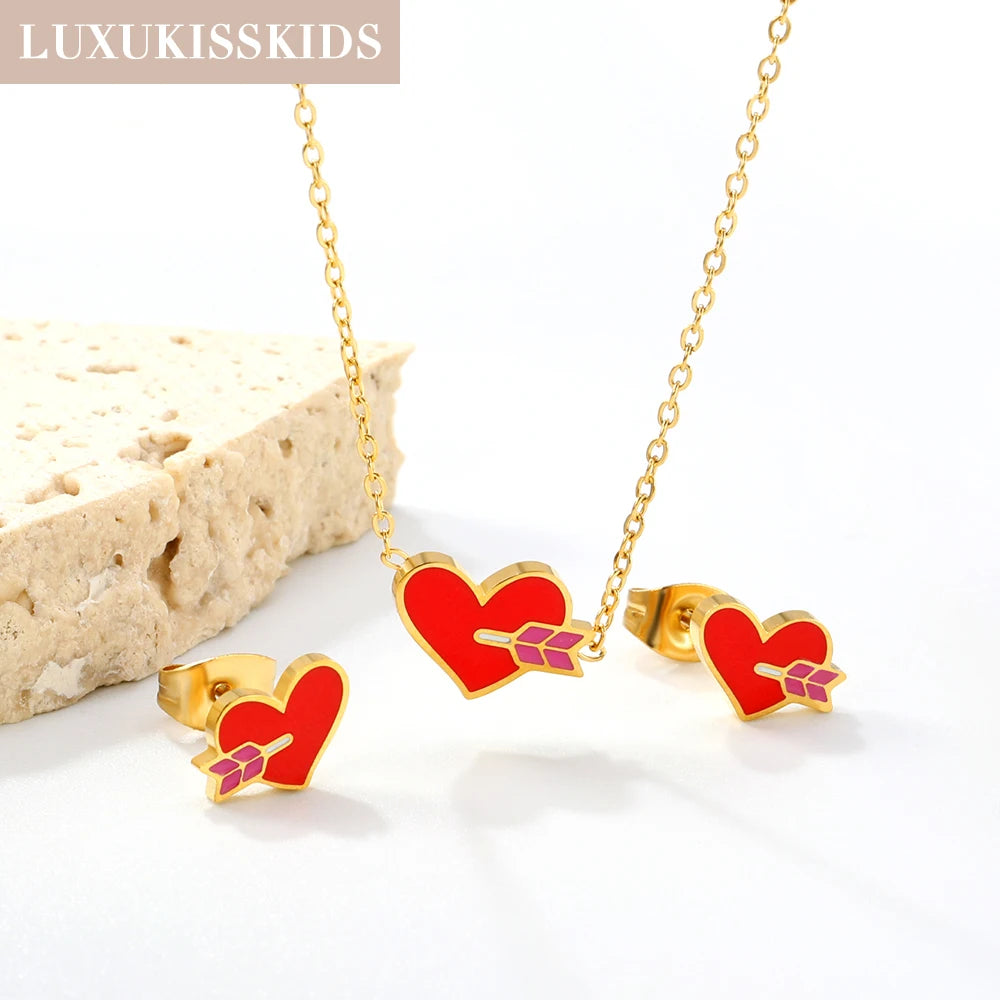 Unicorn Stainless Necklace & Earring Set
