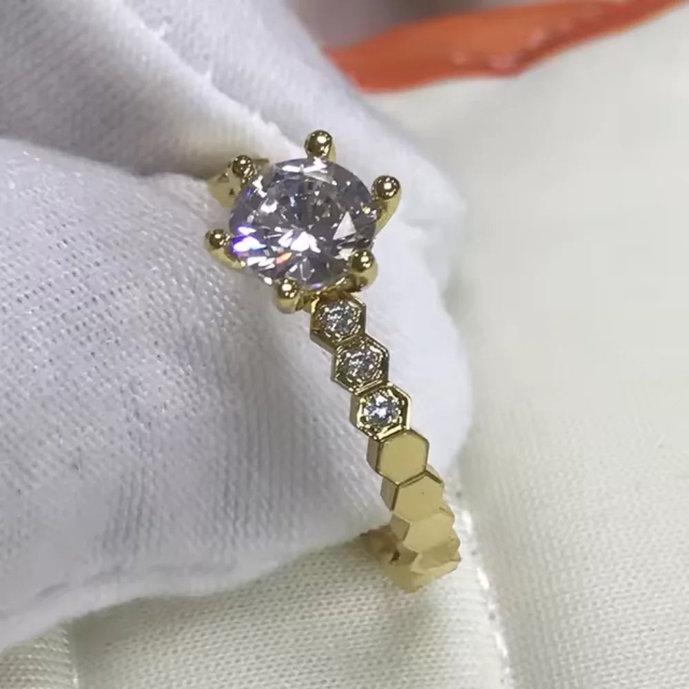 Silver Plated Hexagonal Ring