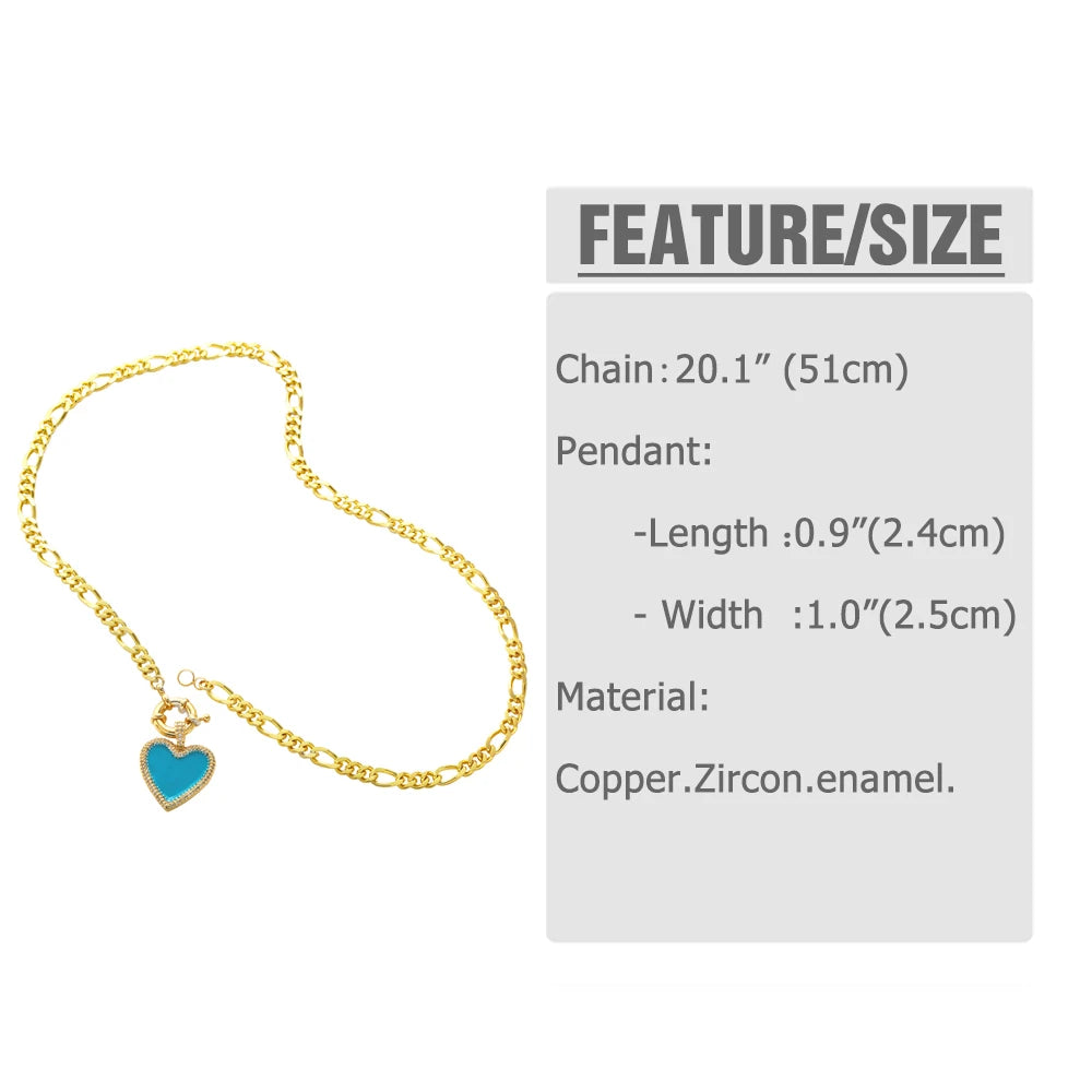 Copper Zircon Colorful Pendant Necklace