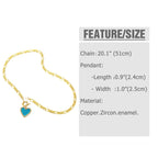 Copper Zircon Colorful Pendant Necklace