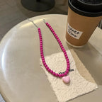 Colorful Beads Resin Pendant Necklace