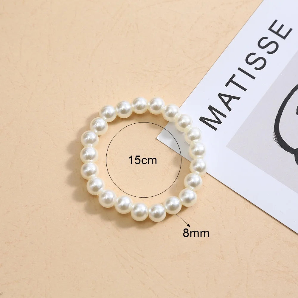 Pink Imitation Pearl Bracelet