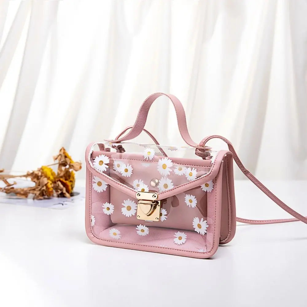 Transparent Daisy Pattern Tote Bag