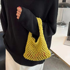 Hollow-Out Woven Shoulder Bag