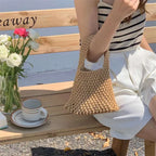 Hollow-Out Woven Shoulder Bag