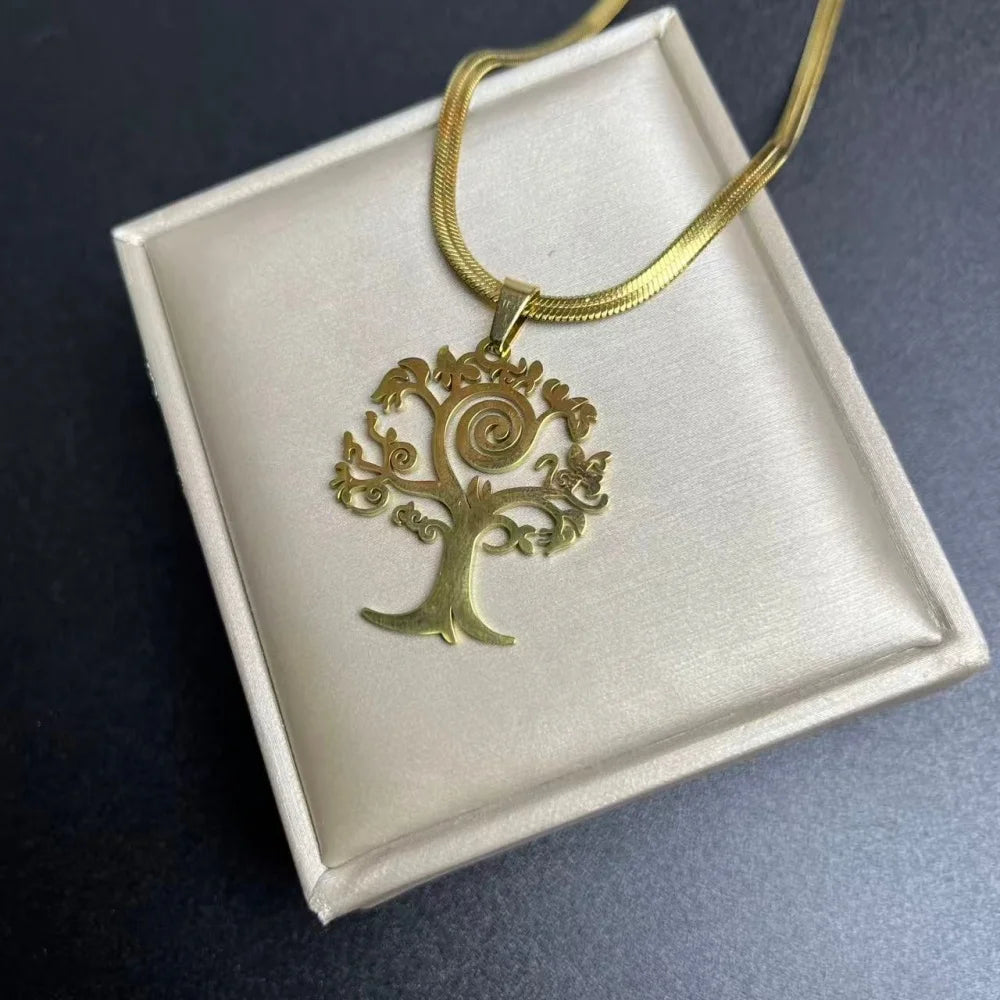 Tree Life Rhinestone Pendant Necklace
