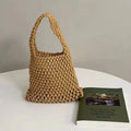 Hollow-Out Woven Shoulder Bag