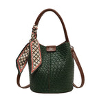 Woven-Effect PU Bucket Bag