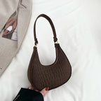 Felt Half-Moon Shoulder Bag