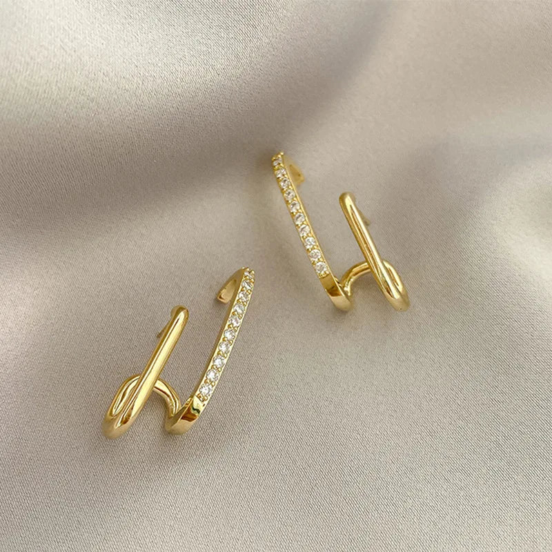 Double Row Korean Earrings