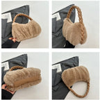 Plush Zip Hobo Shoulder Bag