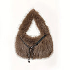 Faux Fur Chain Handbag