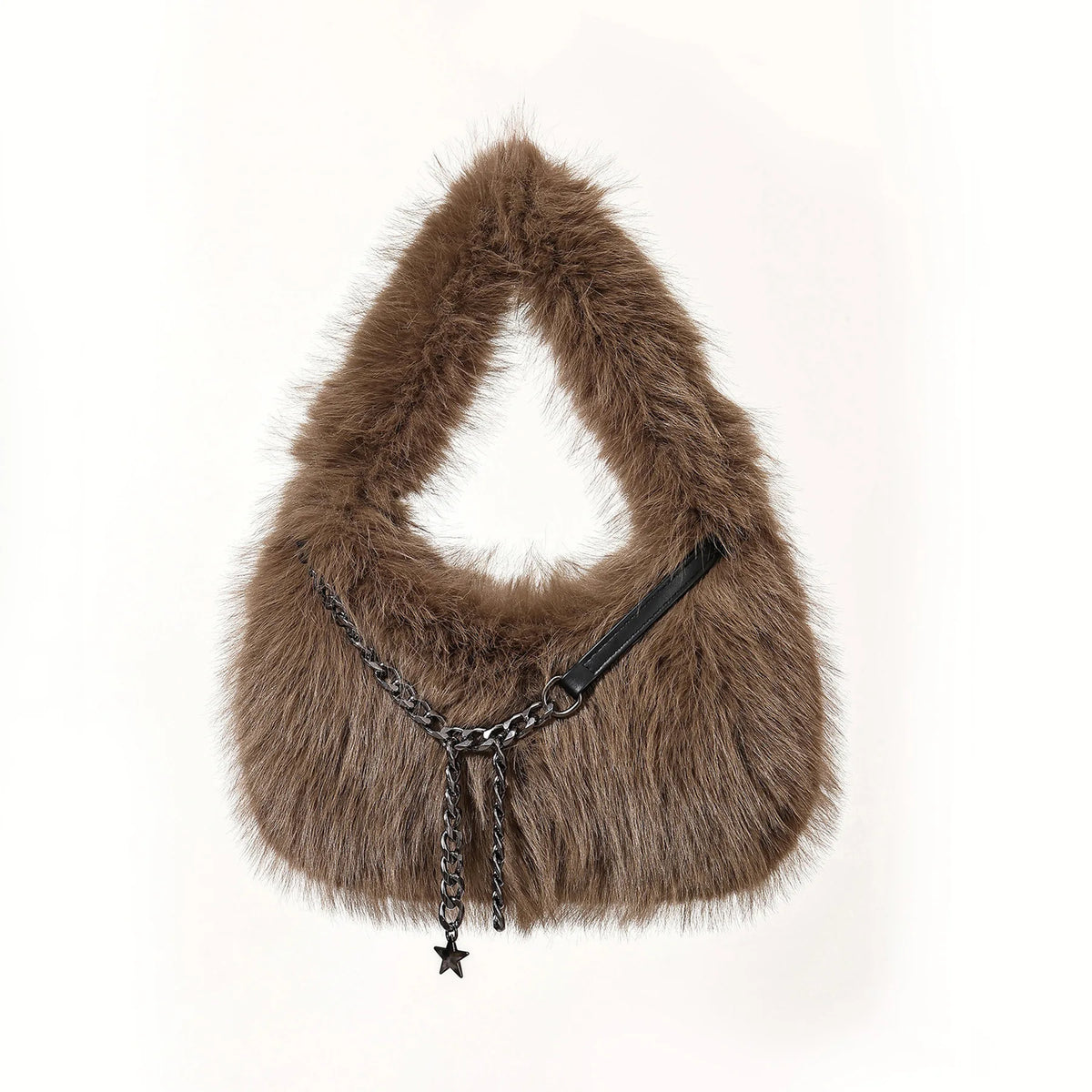 Faux Fur Chain Handbag