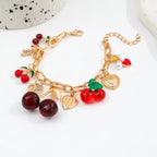 Handmade Cherry Bow Bracelet