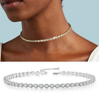 Dainty Oval Crystal Necklace