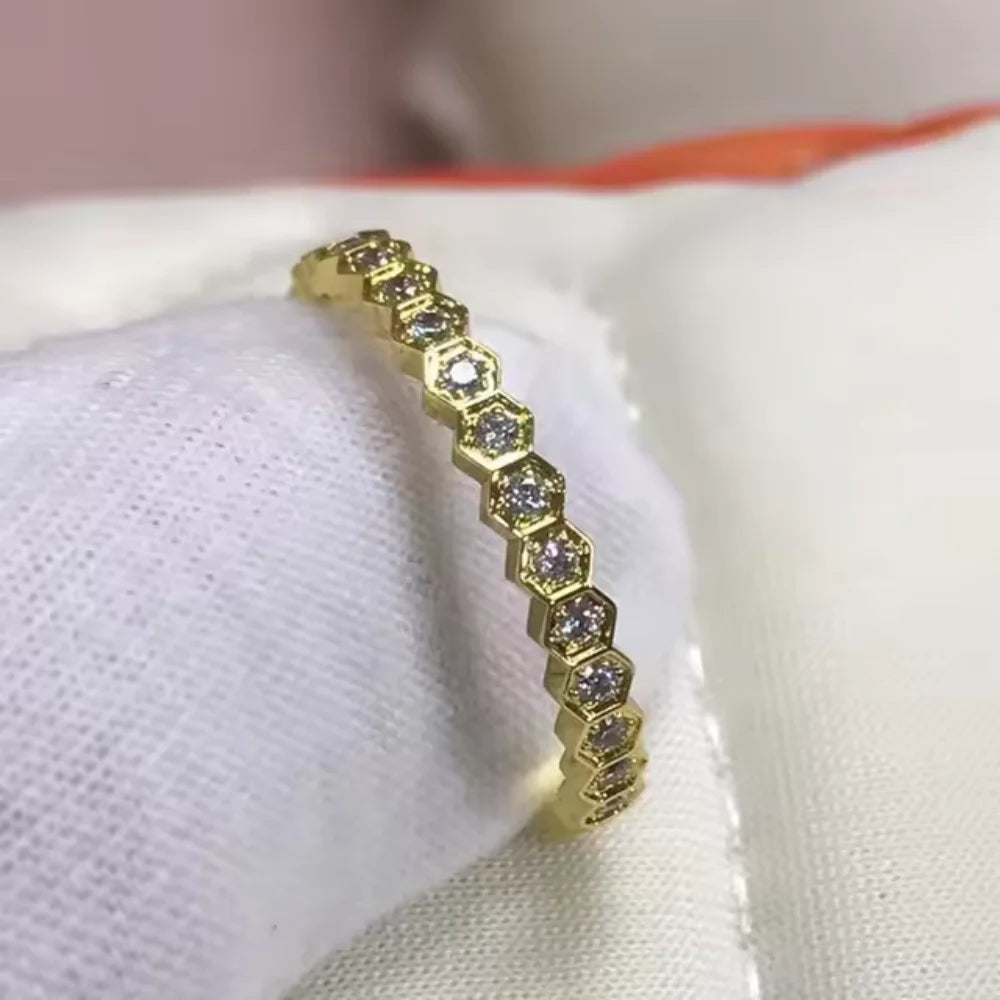 Silver Plated Hexagonal Ring