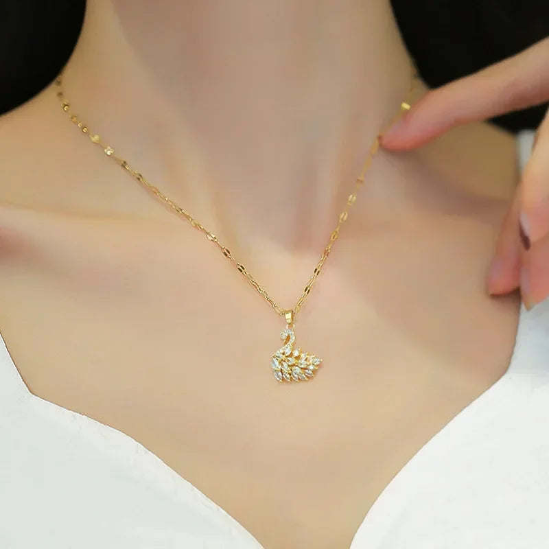 Full Crystal Pink Pendant Necklace