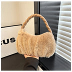 Plush Zip Hobo Shoulder Bag