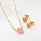 Unicorn Stainless Necklace & Earring Set